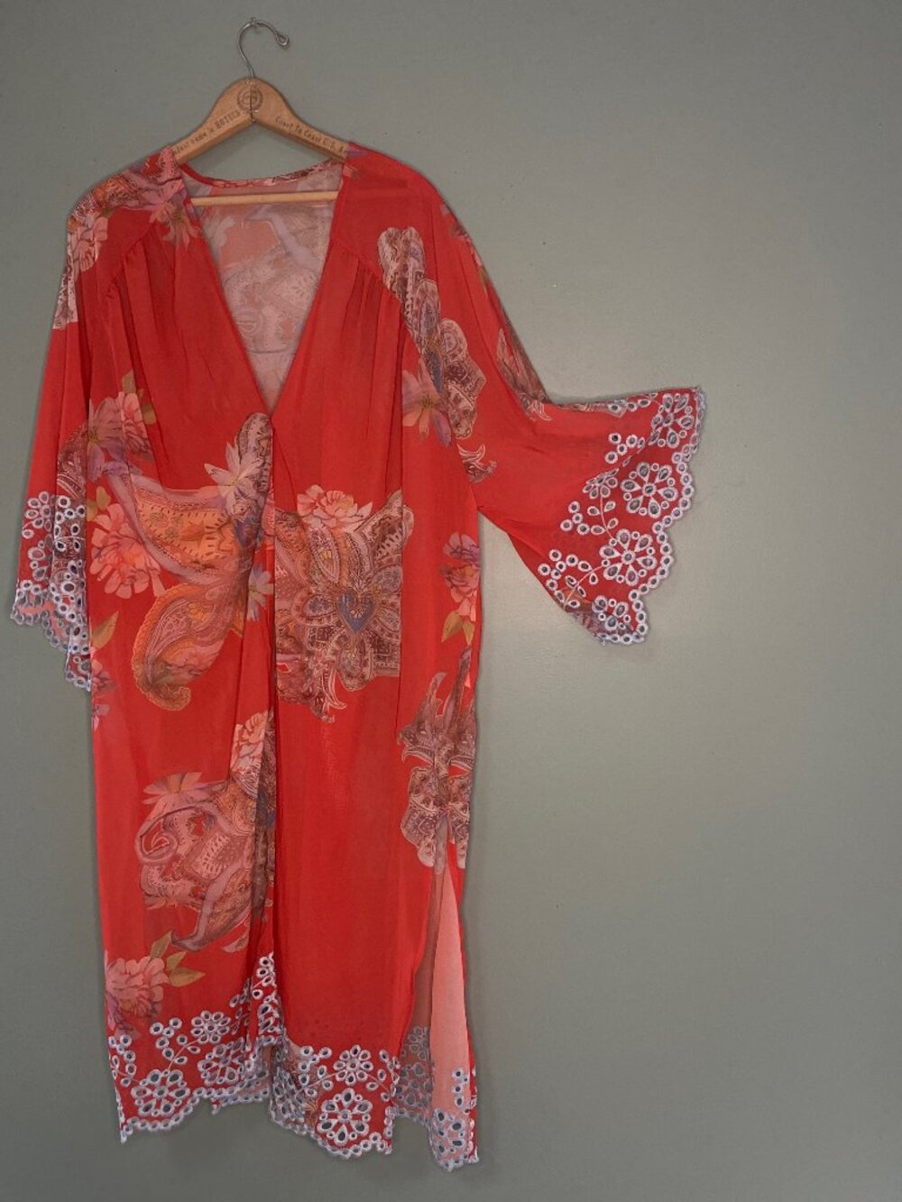 Kimono Lea-Orange Resort Boutique Beautiful BeachStunning Cover Up